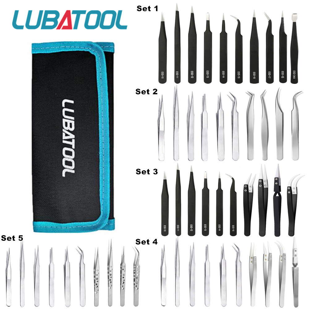 10 Pcs Tweezers Set Bag Stainl - đánh giá và giá Electronics Repair Tool Kit
