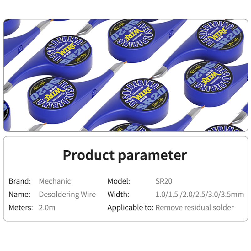 MECHANIC SR20 Desoldering Wire - đánh giá và giá Solder Wick Braid